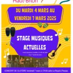 STAGE DE MUSIQUES ACTUELLES DU 04-03 AU 07-03-25